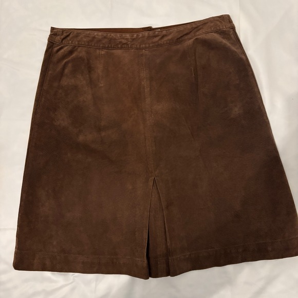Lilly Pulitzer Brown Pig Suede A-Line Boho Western Vintage Skirt with Pockets 12 - Picture 4 of 11
